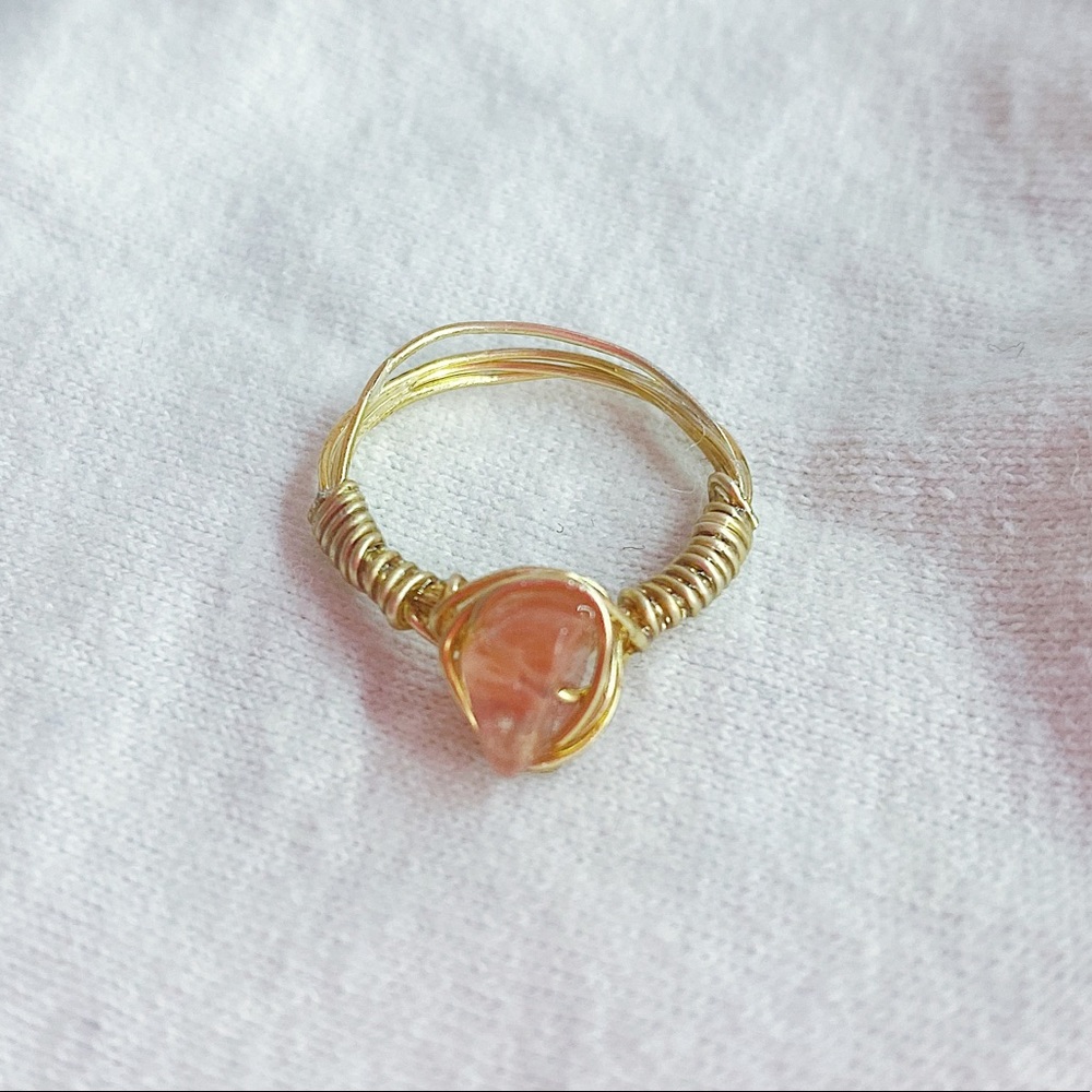 carnelian crystal ring